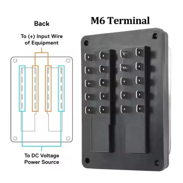 Conversions Tech 12 V / 100A Automotive DC12V LED Indicator ATC / ATO Blade Fuses Fuse Block 10 Way Fuse Box with LED for Auto Marine Car
