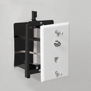 Conversions Technology Wall Plates AV Wall Plate | Low Voltage Bracket | 1 Gang, Black  Easy Install