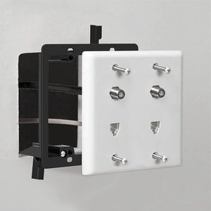Conversions Technology Wall Plates AV Wall Plate | Low Voltage Bracket | 2 Gang, Black  Easy Install