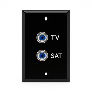 Conversions Tech wall plates & covers Black TV / SAT Wall Plate with Integrated Diplexer