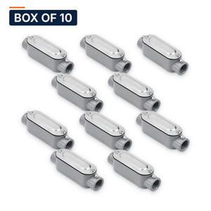 Conversions Tech Electrical > Conduit Fittings > Conduit Bodies Box of 10 ($6.20 ea) C Conduit Body 1-1/2 in. Set-Screw, EMT, Copper-Free Aluminum, with Cover & Gasket | 677-30015