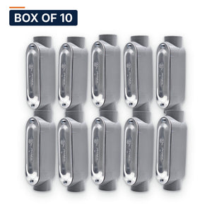 Conversions Tech Electrical > Conduit Fittings > Conduit Bodies Box of 10 ($5.79 ea) C Conduit Body 1 in. Threaded, Rigid/IMC, Copper-Free Aluminum, with Cover & Gasket | 675-30013