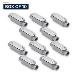 Conversions Tech Electrical > Conduit Fittings > Conduit Bodies Box of 10 ($13.39 ea) C Conduit Body 2 in. Set-Screw, EMT, Copper-Free Aluminum, with Cover & Gasket | 677-30016