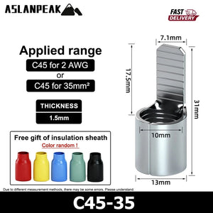 Conversions Tech C45-35 / 2pcs C45 Copper silver plating terminal Circuit Breaker plug Pin-Shaped Cable Wire Lug Insert Crimp Terminal C45 Air Switch Lug