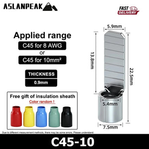 Conversions Tech C45-10 / 4pcs C45 Copper silver plating terminal Circuit Breaker plug Pin-Shaped Cable Wire Lug Insert Crimp Terminal C45 Air Switch Lug