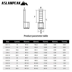 Conversions Tech C45 Copper silver plating terminal Circuit Breaker plug Pin-Shaped Cable Wire Lug Insert Crimp Terminal C45 Air Switch Lug