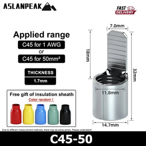 Conversions Tech C45-50 / 2pcs C45 Copper silver plating terminal Circuit Breaker plug Pin-Shaped Cable Wire Lug Insert Crimp Terminal C45 Air Switch Lug