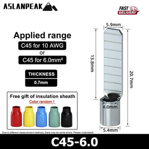 Conversions Tech C45-6 / 30pcs C45 Copper silver plating terminal Circuit Breaker plug Pin-Shaped Cable Wire Lug Insert Crimp Terminal C45 Air Switch Lug