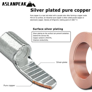 Conversions Tech C45 Copper silver plating terminal Circuit Breaker plug Pin-Shaped Cable Wire Lug Insert Crimp Terminal C45 Air Switch Lug