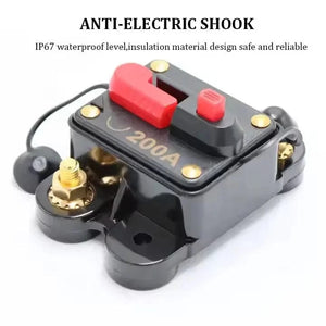 Conversions Tech Car Audio 12V-24V DCInline Fuse Block Overload Motor Protector 12 Volt Circuit Breaker with Manual Reset  for Car SUV  Marine