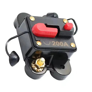Conversions Tech 12V 24V 48V / 200 A Car Audio 12V-24V DCInline Fuse Block Overload Motor Protector 12 Volt Circuit Breaker with Manual Reset  for Car SUV  Marine
