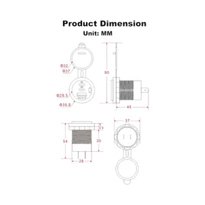 Conversions Technology Car USB Charging Port Converter Socket  | Fast 75W Dual Charger