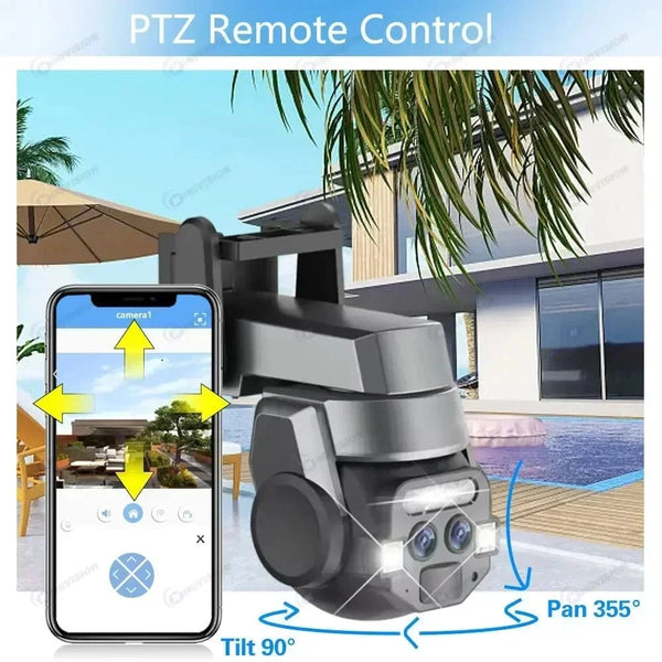 Conversions Tech Carecam Pro 4K 8MP Dual Lens Wireless Camera Human Detection 10X PTZ Zoom Color Night Vision CCTV  Intelligent Monitoring Camera