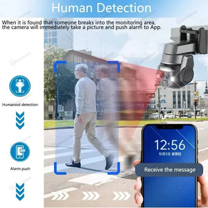 Conversions Tech Carecam Pro 4K 8MP Dual Lens Wireless Camera Human Detection 10X PTZ Zoom Color Night Vision CCTV  Intelligent Monitoring Camera