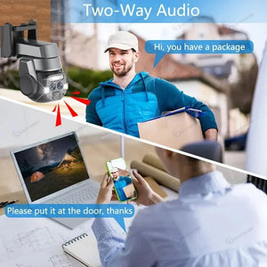 Conversions Tech Carecam Pro 4K 8MP Dual Lens Wireless Camera Human Detection 10X PTZ Zoom Color Night Vision CCTV  Intelligent Monitoring Camera