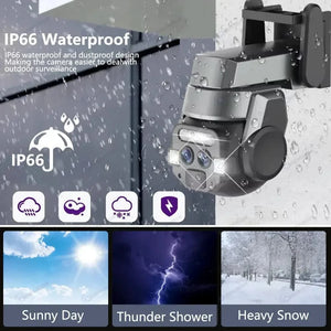 Conversions Tech Carecam Pro 4K 8MP Dual Lens Wireless Camera Human Detection 10X PTZ Zoom Color Night Vision CCTV  Intelligent Monitoring Camera