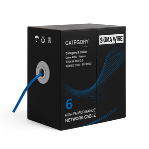 Sigma Wire & Cable Bulk Cat6 Cat6 CMP 1000ft Box | Blue | Bare Copper | Plenum | Ethernet Cable