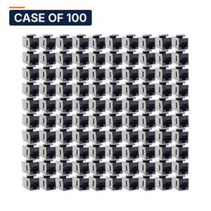 Conversions Tech Keystone Case of 100 ($1.59 ea) Cat6 Keystone Coupler, RJ45 Female to Female, Black | 550 MHz UTP Feed-Through | 5100-039