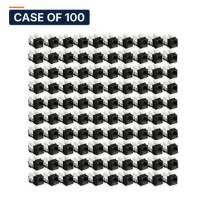 Conversions Tech Keystone Case of 100 ($1.59 ea) Cat6 Keystone Jack, 550 MHz, Punchdown, Black | UTP, 110 IDC, TIA-568 Cat6 | 520-300