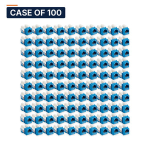 Conversions Tech Keystone Case of 100 ($1.59 ea) Cat6 Keystone Jack, 550 MHz, Punchdown, Blue | UTP, 110 IDC, TIA-568 Cat6 | 520-2000