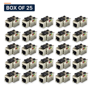 Conversions Tech Keystone Box of 25 ($3.16 ea) Cat6 Keystone Jack, 550 MHz, Shielded, Punchdown | STP, 110 IDC, Ground Tab | 5100-980