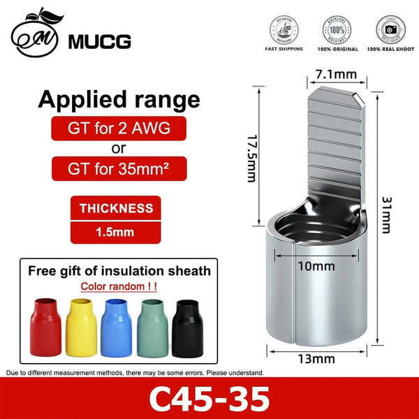 Conversions Tech C45-35 / 2pcs Circuit Breaker plug Pin-Shaped Cable Wire Lug Insert Crimp Terminal C45 Air Switch Lug C45 - 16 14 12 10 8 6 4 2 1 2/0 AWG