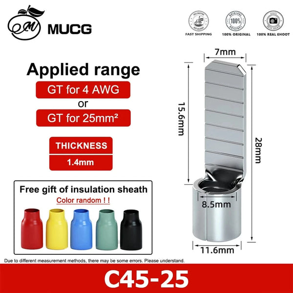 Conversions Tech C45-25 / 6pcs Circuit Breaker plug Pin-Shaped Cable Wire Lug Insert Crimp Terminal C45 Air Switch Lug C45 - 16 14 12 10 8 6 4 2 1 2/0 AWG
