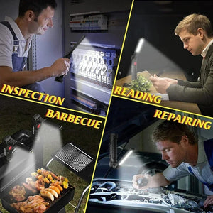 Conversions Tech COB LED Work Light Dimmable USB Rechargeable LED Flashlight Inspection Lamp With Magnetic Hook Power Bank 18650 Battery Torch