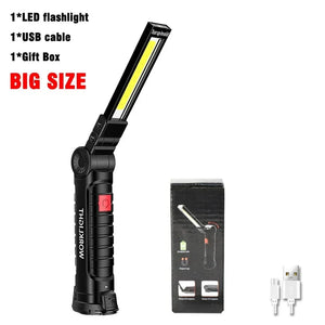 Conversions Tech big 1pc COB LED Work Light Dimmable USB Rechargeable LED Flashlight Inspection Lamp With Magnetic Hook Power Bank 18650 Battery Torch