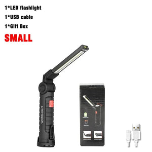Conversions Tech small 1pc COB LED Work Light Dimmable USB Rechargeable LED Flashlight Inspection Lamp With Magnetic Hook Power Bank 18650 Battery Torch