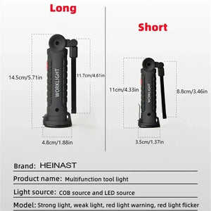 Conversions Tech COB LED Work Light Dimmable USB Rechargeable LED Flashlight Inspection Lamp With Magnetic Hook Power Bank 18650 Battery Torch