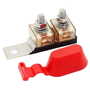 Conversions Tech 30-400A / 58V Compact Mount 30-300A Double MRBF Terminal Fuse Block for Marine Battery 5/16\" M8 Stud Low Breaking Capacity Ceramic Copper
