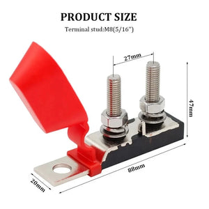 Conversions Tech 30-400A / 58V Compact Mount 30-300A Double MRBF Terminal Fuse Block for Marine Battery 5/16\" M8 Stud Low Breaking Capacity Ceramic Copper