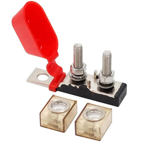 Conversions Tech 30-400A / 58V Compact Mount 30-300A Double MRBF Terminal Fuse Block for Marine Battery 5/16\" M8 Stud Low Breaking Capacity Ceramic Copper
