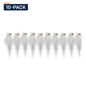 Conversions Tech White Contractor Pack | Cat6 Patch Cables 3ft, 10-Pack