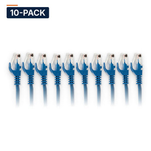 Conversions Tech Blue Contractor Pack | Cat6 Patch Cables 3ft, 10-Pack