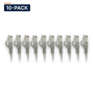 Conversions Tech Gray Contractor Pack | Cat6 Patch Cables 3ft, 10-Pack