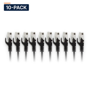 Conversions Tech Black Contractor Pack | Cat6 Patch Cables 3ft, 10-Pack
