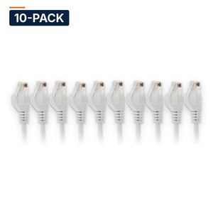 Conversions Tech White Contractor Pack | Cat6 Patch Cables 7ft, 10-Pack