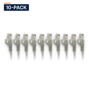 Conversions Tech Gray Contractor Pack | Cat6 Patch Cables 7ft, 10-Pack