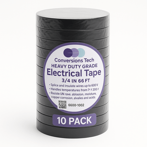 Conversions Tech Conversions Tech Black Vinyl Electrical Tape – Professional Grade - 10 Pack