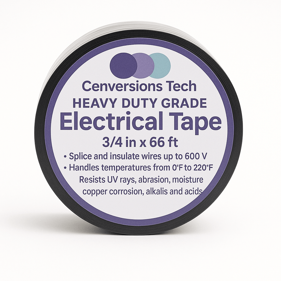 Conversions Tech Black Vinyl Electrical Tape – Professional Grade