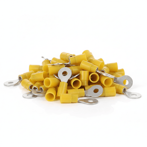 Conversions Tech Conversions Tech Nylon Insulated Ring Terminal, Yellow — 12–10 AWG, #10 Stud