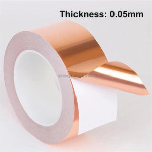 Conversions Tech C1 / 30 mm / 4m|3cm * 4m Copper Foil Tape, Copper Tape for Stained Glass, Copper Conductive Tape for Guitar EMI Shielding Electrical Repairs