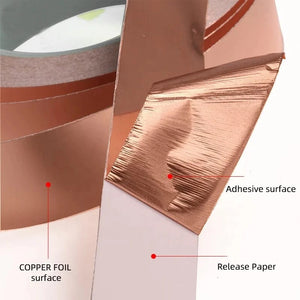Conversions Tech C1 / 30 mm / 4m|3cm * 4m Copper Foil Tape, Copper Tape for Stained Glass, Copper Conductive Tape for Guitar EMI Shielding Electrical Repairs