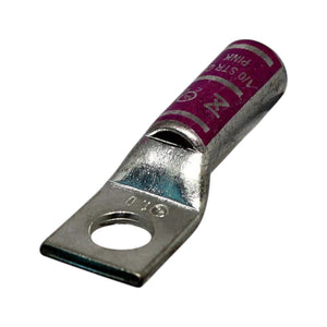 Conversions Tech Compression Lugs Copper Long Barrel One Hole Compression Lug 1 AWG 3/8-inch Bolt Size