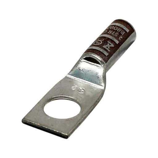 Conversions Technology Copper Long Barrel One Hole Compression Lug  2 AWG 1 /2 -inch Bolt Size