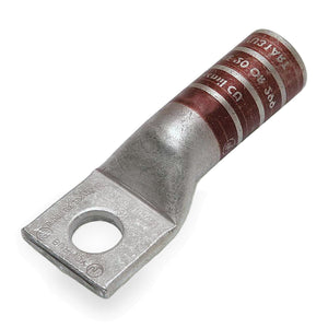Conversions Tech Compression Lugs Copper Long Barrel One Hole Compression Lug 500 MCM 1/2-inch Bolt Size