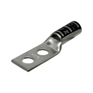 Conversions Technology Copper Long Barrel Two Hole Compression Lugs 2/0 AWG 1/2-inch Bolt Size