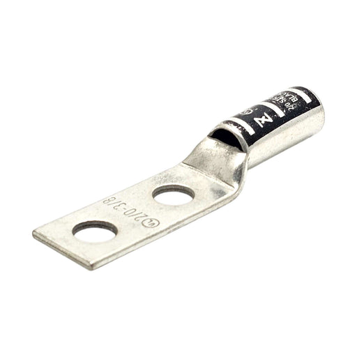 Conversions Technology Copper Long Barrel Two Hole Compression Lugs 2/0 AWG 3/8-inch Bolt Size
